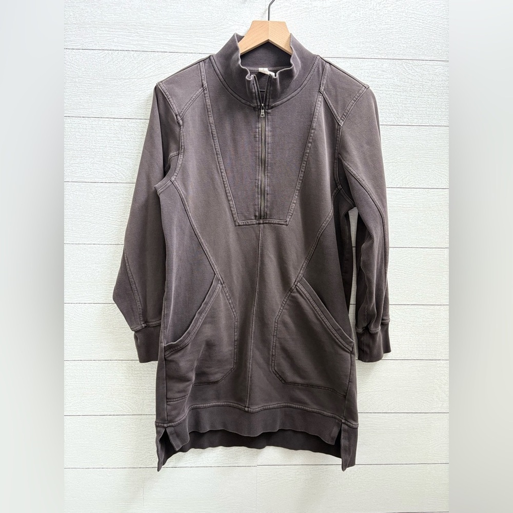 Daily Practice by Anthropologie Meru Zip-Front Mini Dress – Size S | Charcoal - Picture 6 of 10